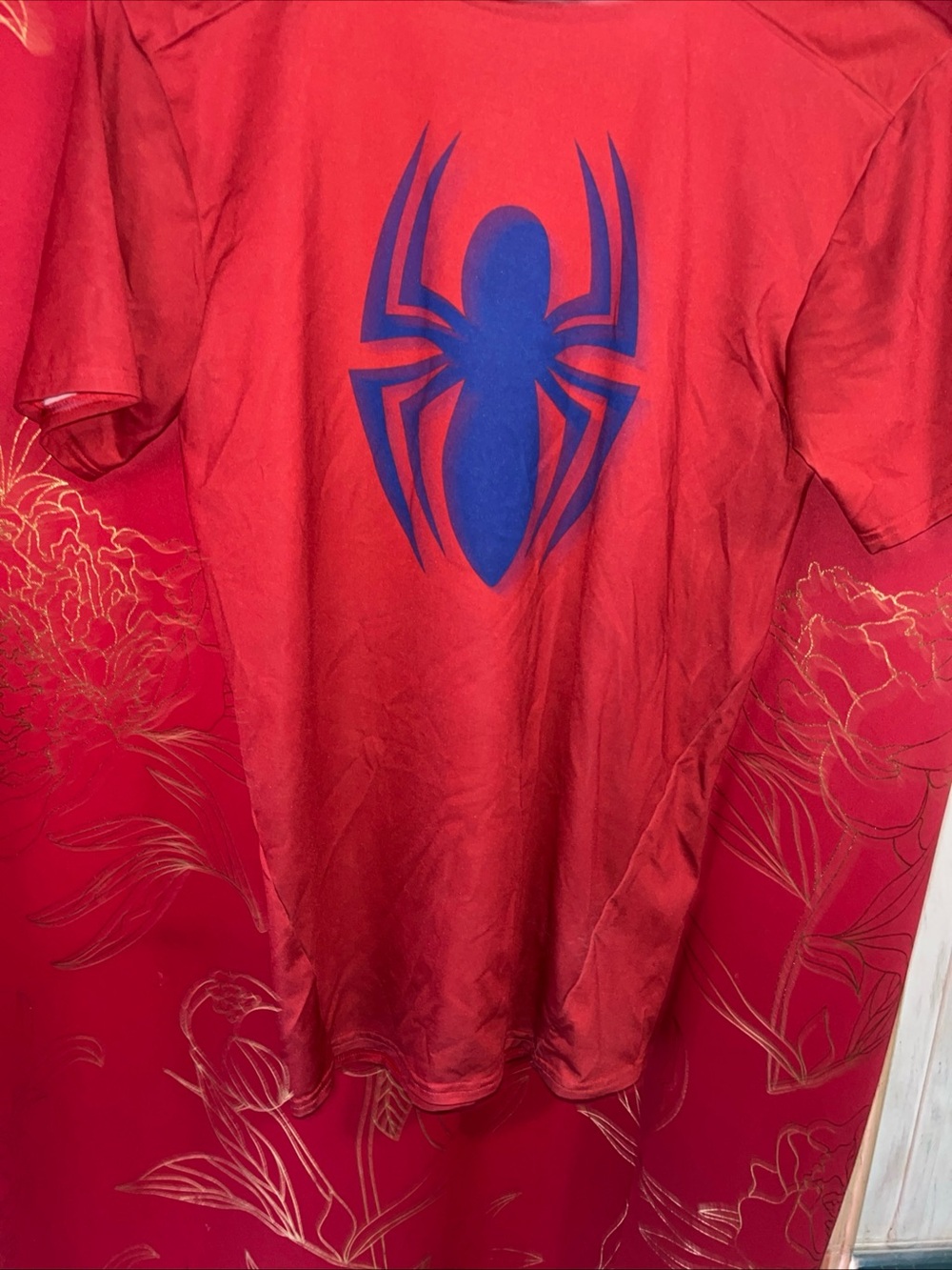 Under Armour Spiderman Shirt Youth m Red Compression Fit Alter Ego Marvel